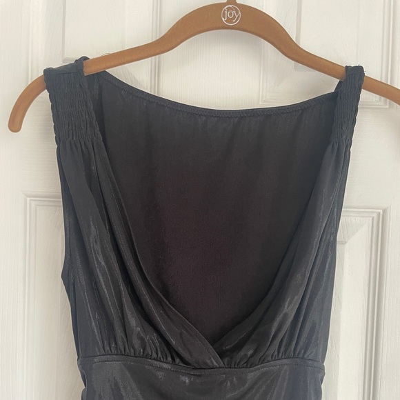 Norma Kamali Tara Side Drape Dress in Black Lame Size Small - Picture 3 of 6